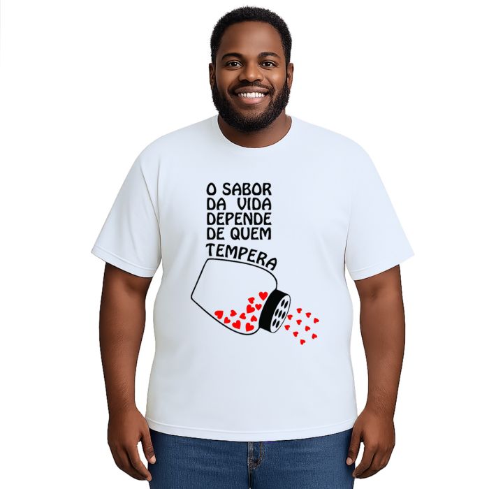 Camiseta Sabor Vida Depende Quem Tempera Personalizada