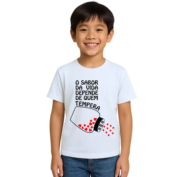 Camiseta Sabor Vida Depende Quem Tempera Personalizada