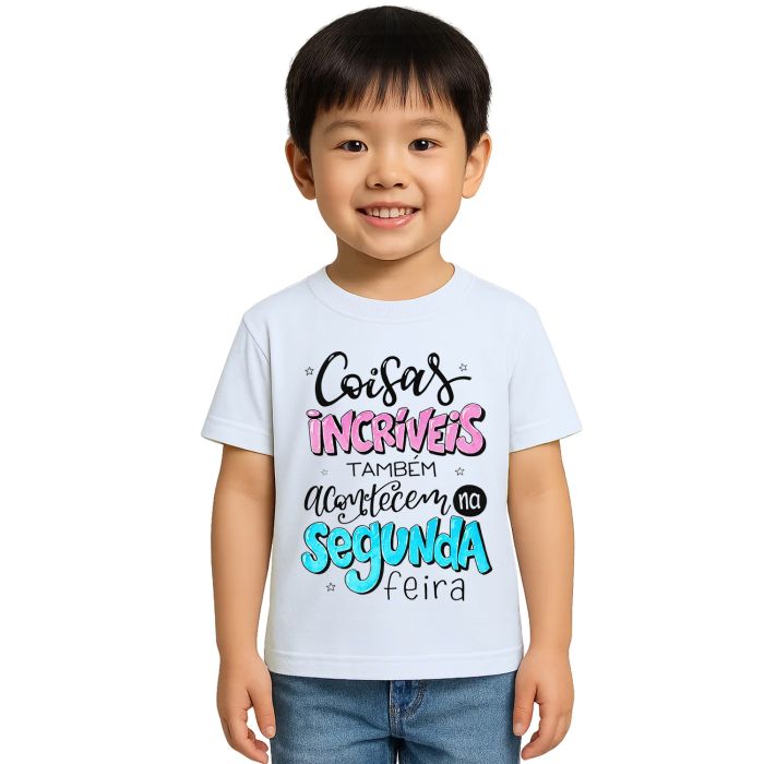 Camiseta Coisas Incríveis Acontecem Segunda Personalizada