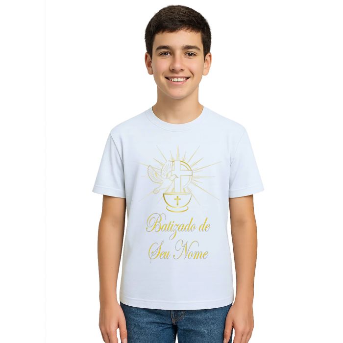 Camiseta Batizado Batismo Evento Igreja Personalizada