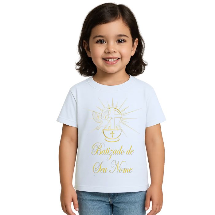 Camiseta Batizado Batismo Evento Igreja Personalizada
