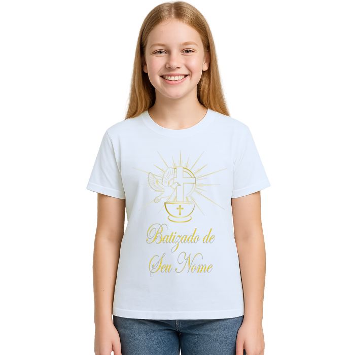 Camiseta Batizado Batismo Evento Igreja Personalizada