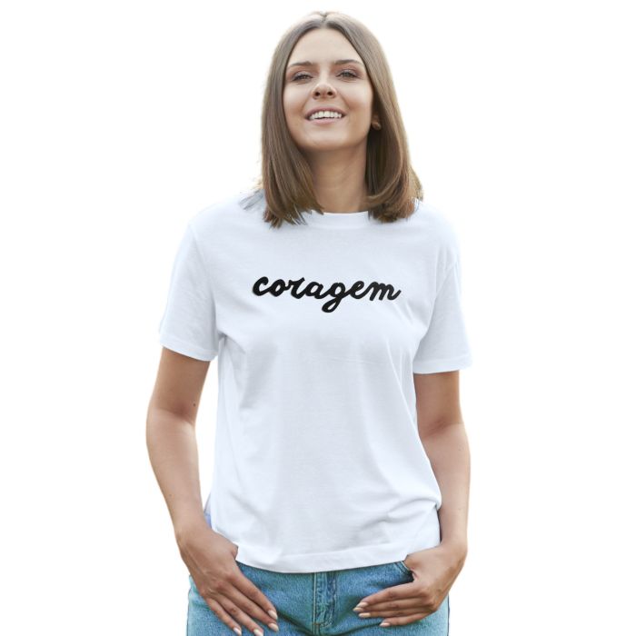 Camiseta Coragem Motivacional Estampa Personalizada