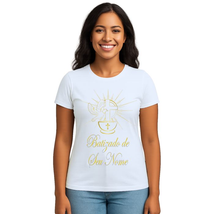 Camiseta Batizado Batismo Evento Igreja Personalizada
