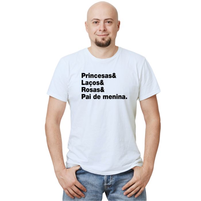 Camiseta Princesas Laços Rosas Pai De Menina Personalizada