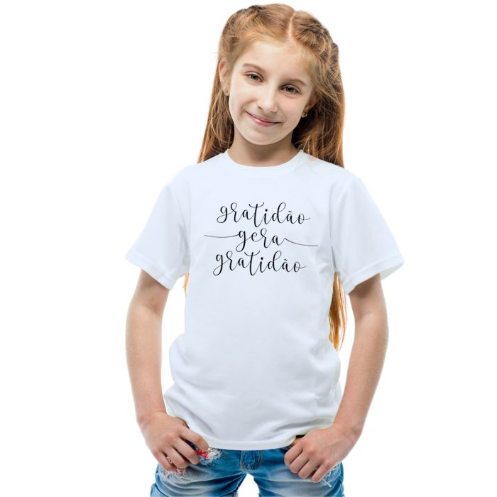 Camiseta Gratidão Gera Gratidão Estampa Personalizada