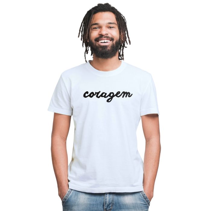 Camiseta Coragem Motivacional Estampa Personalizada
