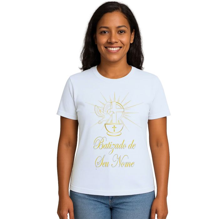 Camiseta Batizado Batismo Evento Igreja Personalizada