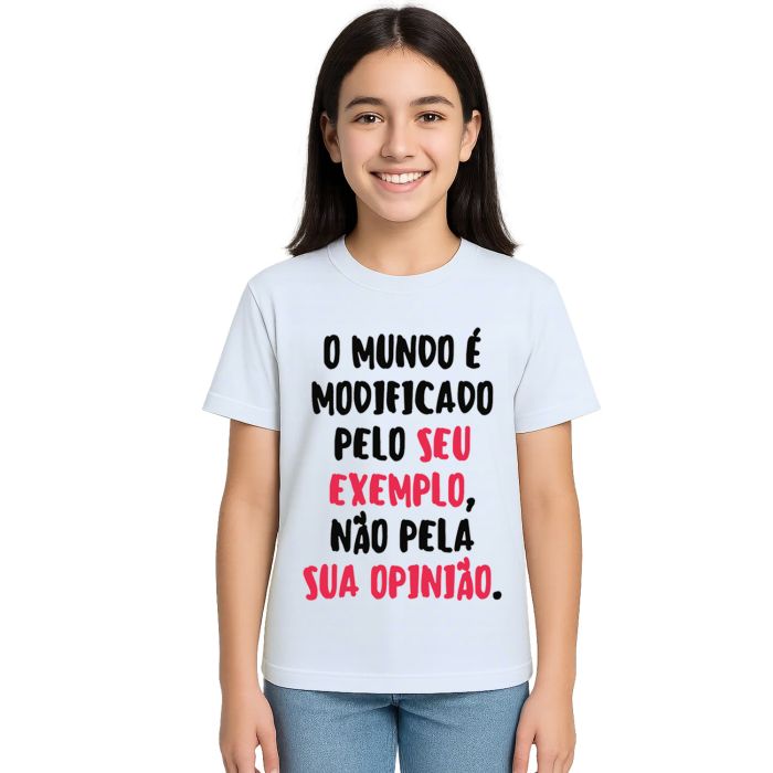 Camiseta Mundo Modificado Pelo Exemplo Personalizada