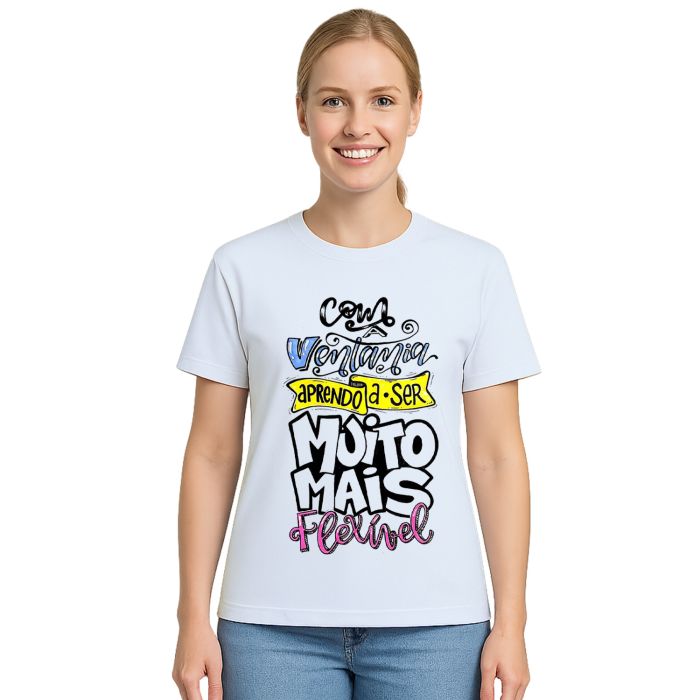 Camiseta Ventania Aprendo Ser Mais Flexível Personalizada