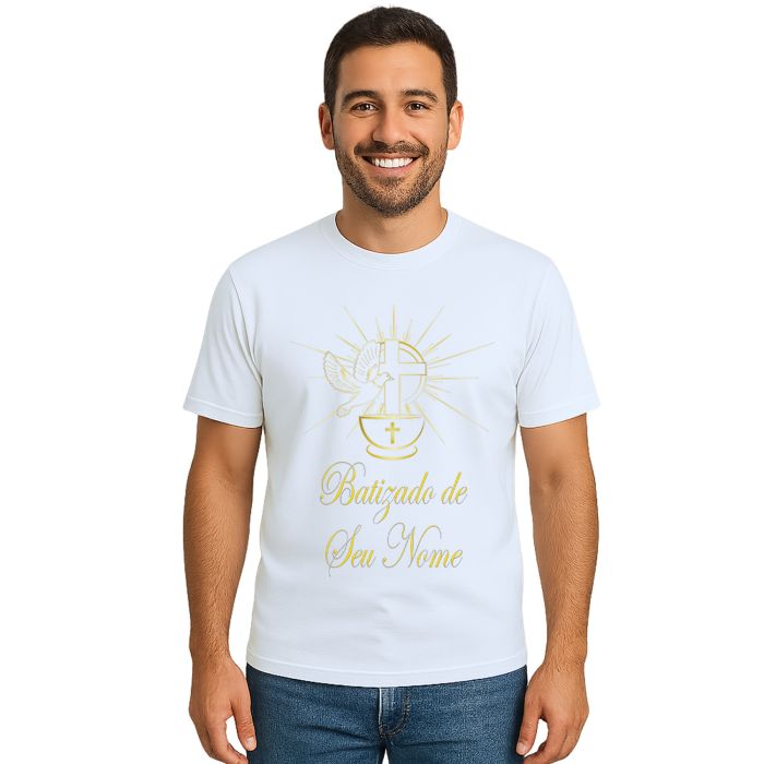 Camiseta Batizado Batismo Evento Igreja Personalizada