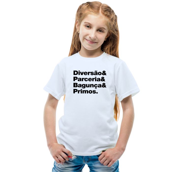 Camiseta Diversão Parceria Bagunça Primos Algodão