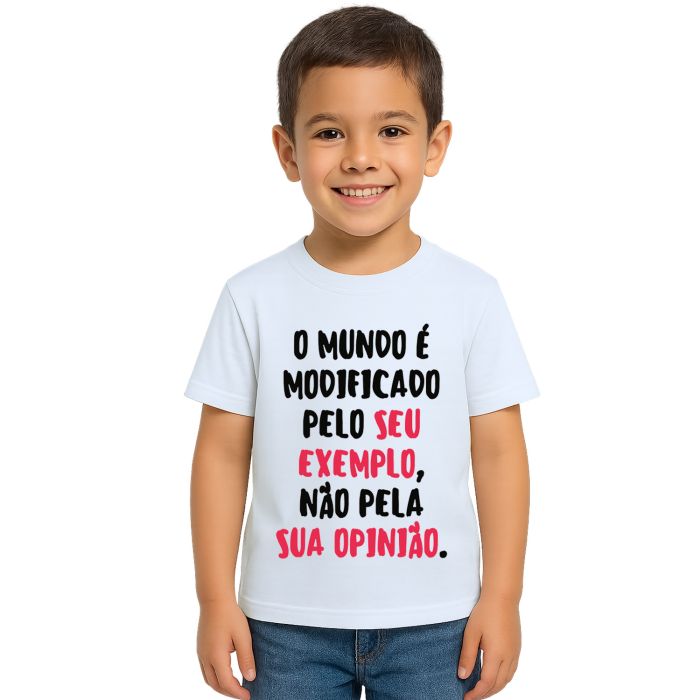 Camiseta Mundo Modificado Pelo Exemplo Personalizada