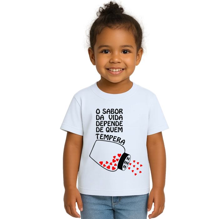 Camiseta Sabor Vida Depende Quem Tempera Personalizada