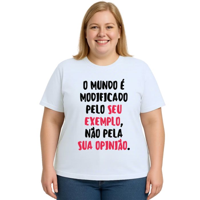 Camiseta Mundo Modificado Pelo Exemplo Personalizada