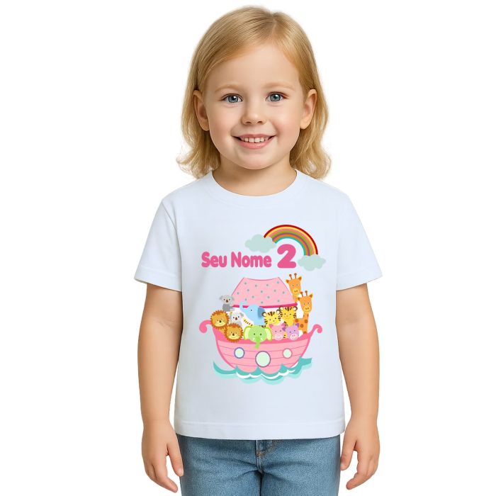 Camiseta Arca de Noé Girl Animais Estampa Personalizada
