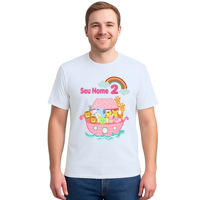 Camiseta Arca de Noé Girl Animais Estampa Personalizada