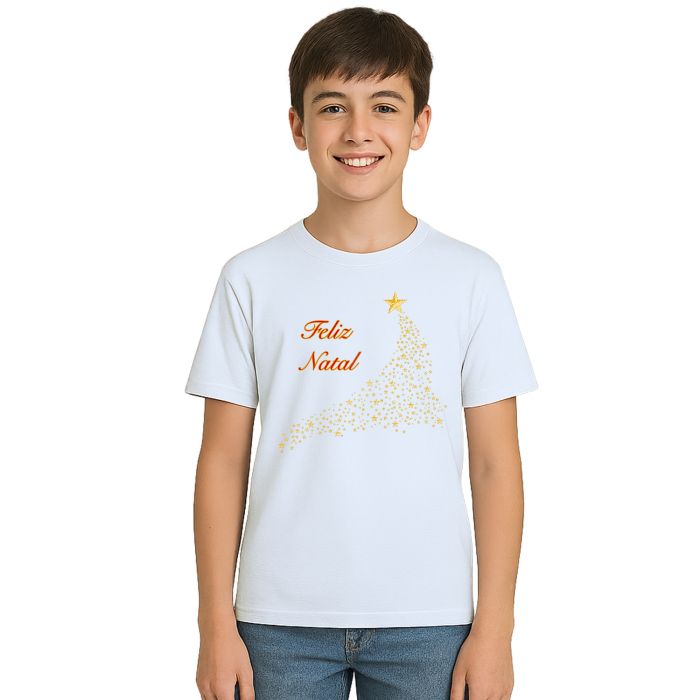 Camiseta Estrelas de Natal Natalina Estampa Personalizada