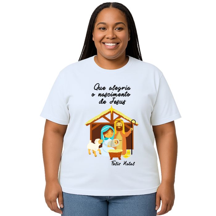Camiseta Natalina Presépio Natal Estampa Personalizada
