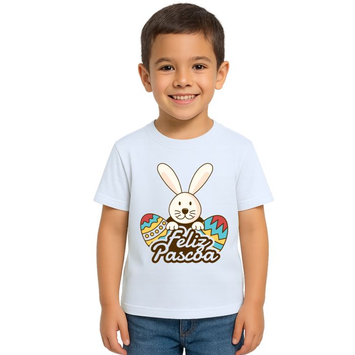 Camiseta Feliz Páscoa Ovos Estampa Personalizada