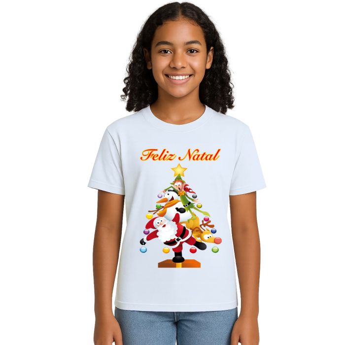 Camiseta Natalina Árvore Natal Estampa Personalizada