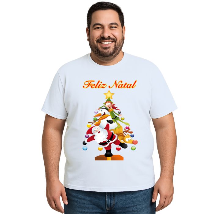 Camiseta Natalina Árvore Natal Estampa Personalizada