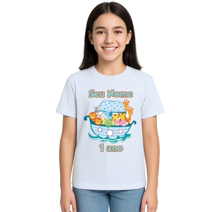 Camiseta Arca de Noé Animais Boy Estampa Personalizada