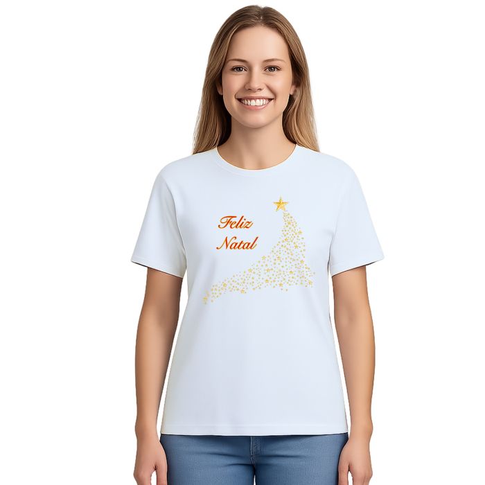 Camiseta Estrelas de Natal Natalina Estampa Personalizada