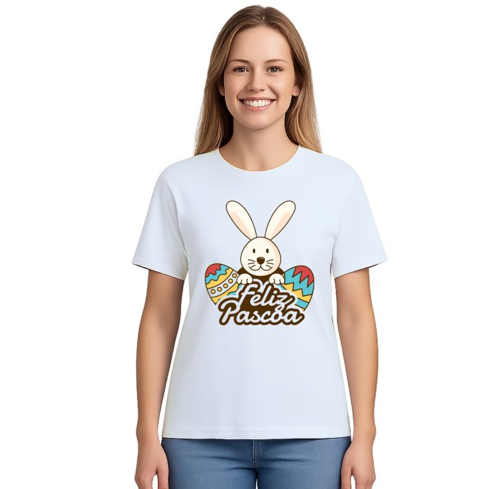 Camiseta Feliz Páscoa Ovos Estampa Personalizada
