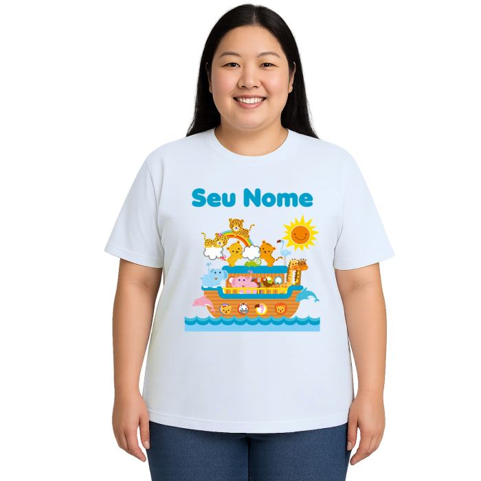Camiseta Arca de Noé Bichos Menino Personalizada