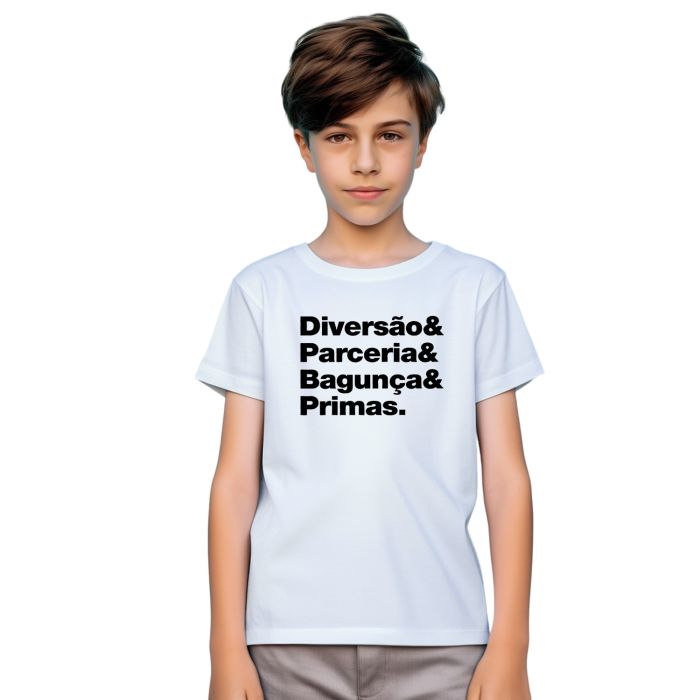 Camiseta Primas Diversão Parceria Personalizada Algodão