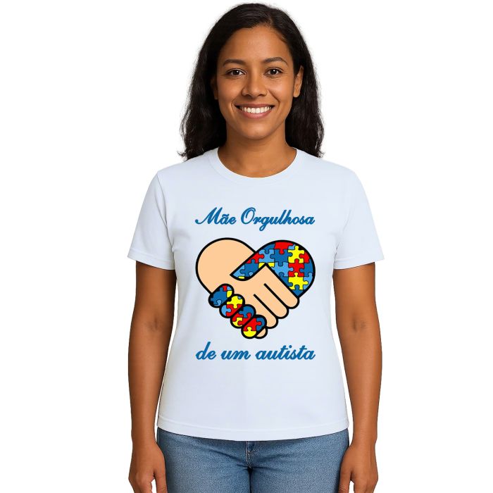 Camiseta Mãe Orgulhosa Autista Autismo Personalizada