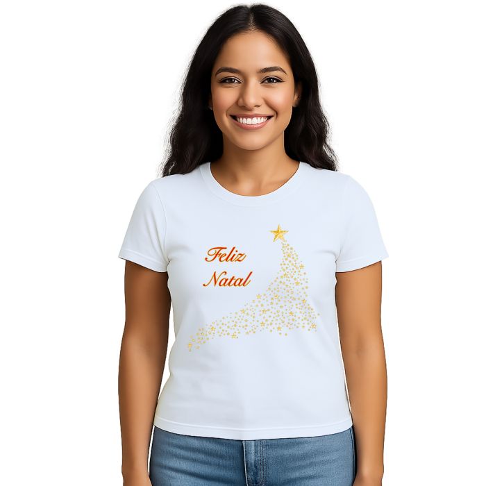 Camiseta Estrelas de Natal Natalina Estampa Personalizada