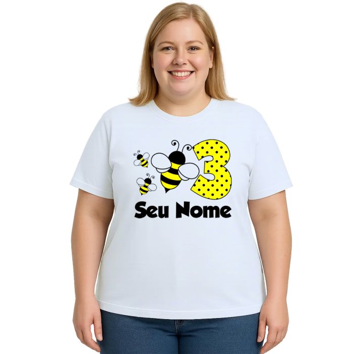 Camiseta Abelha Aniversário Estampa Personalizada