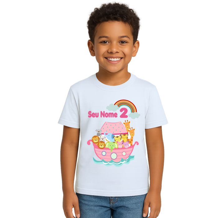 Camiseta Arca de Noé Girl Animais Estampa Personalizada