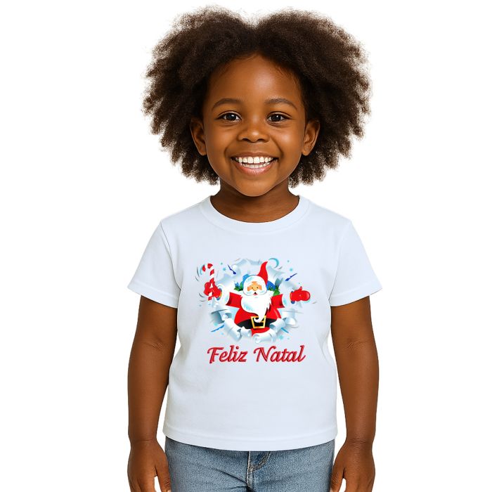 Camiseta Papai Noel Feliz Natal Natalina Personalizada