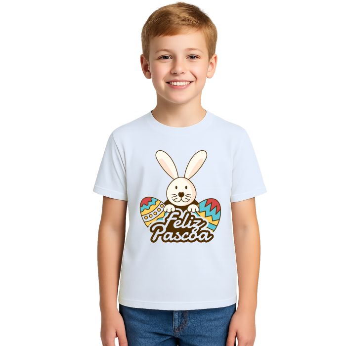 Camiseta Feliz Páscoa Ovos Estampa Personalizada