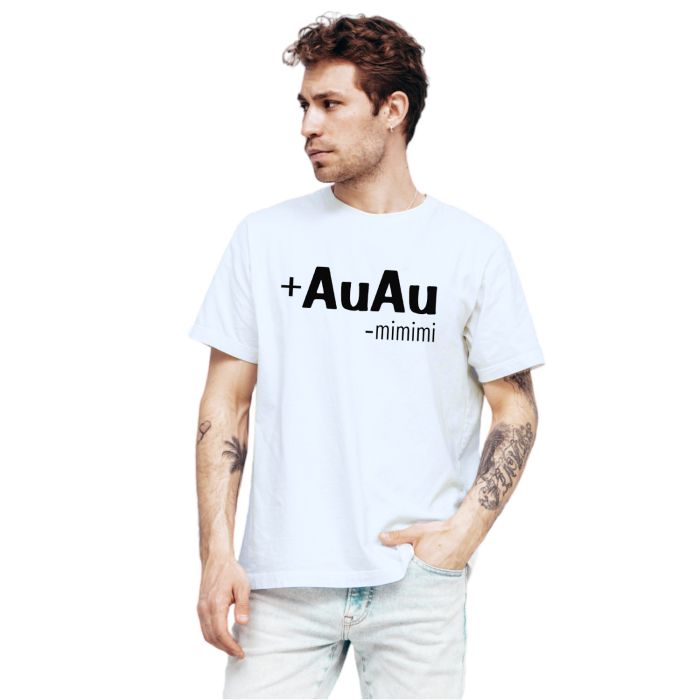 Camiseta Mais Auau Menos Mimimi Estampa Personalizada