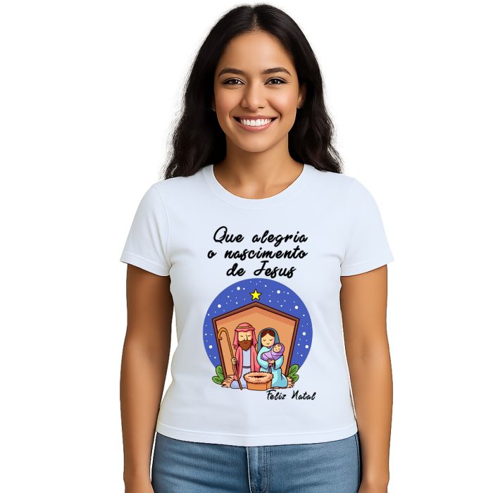 Camiseta Natalina Nascimento de Jesus Personalizada