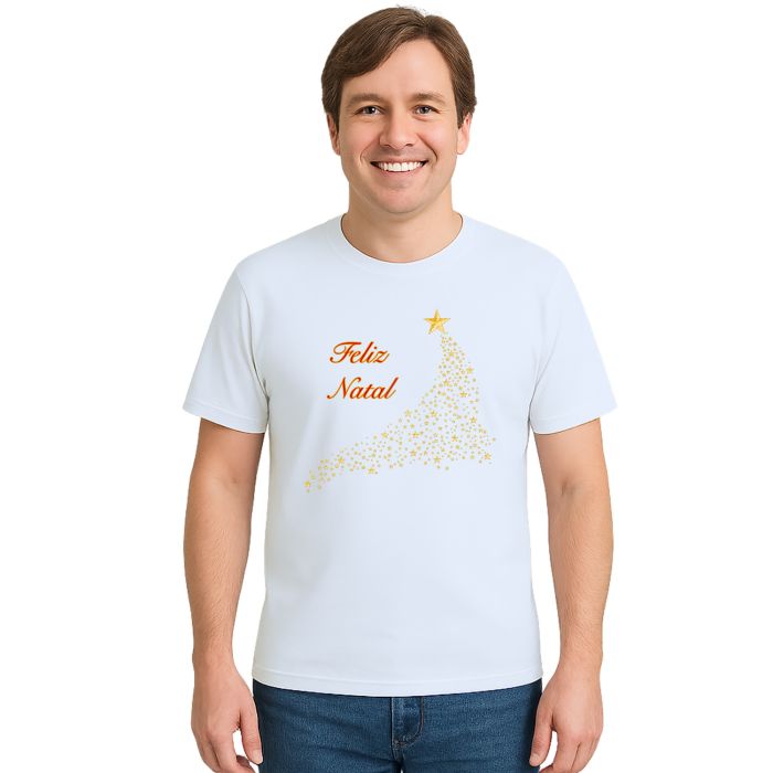 Camiseta Estrelas de Natal Natalina Estampa Personalizada