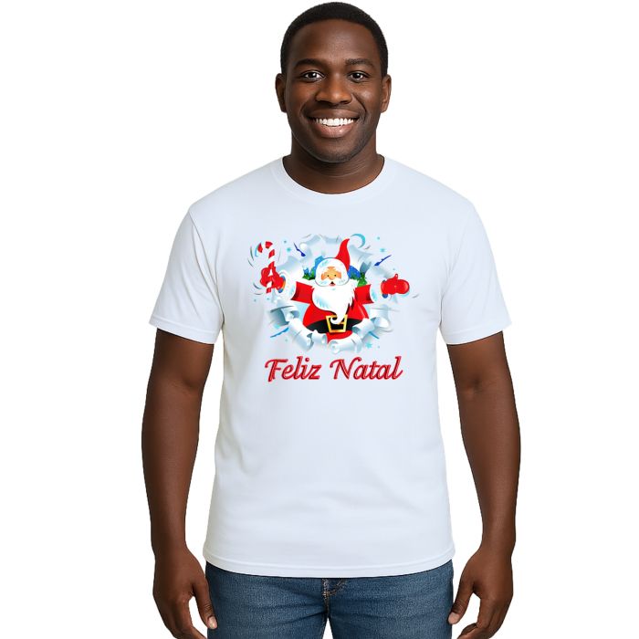 Camiseta Papai Noel Feliz Natal Natalina Personalizada