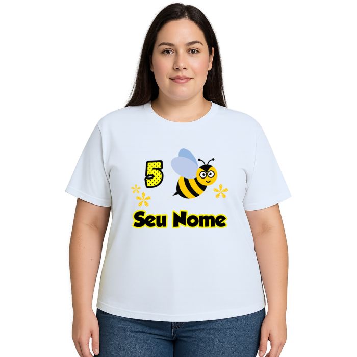 Camiseta Abelha Voando Aniversário Personalizada