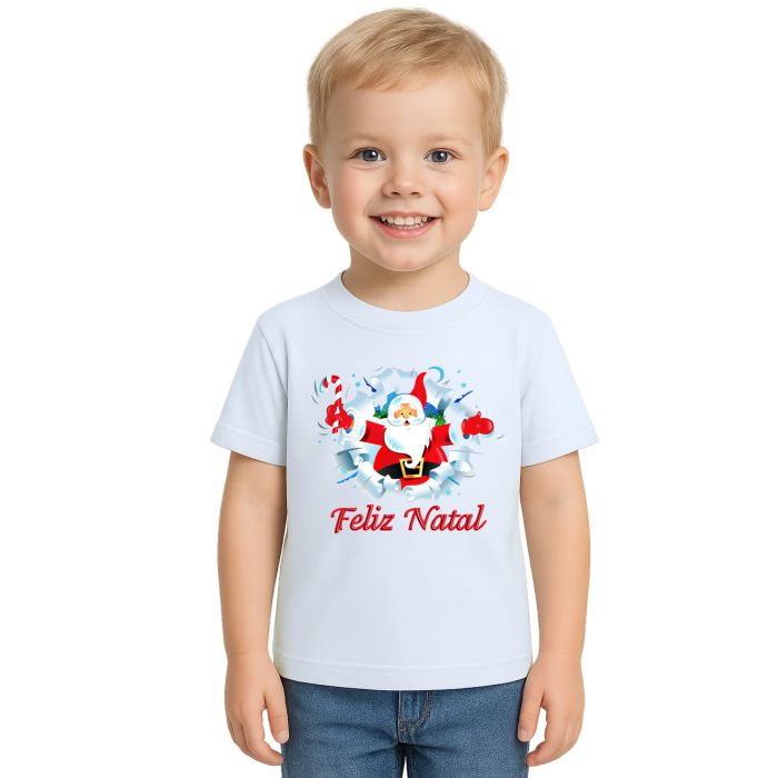 Camiseta Papai Noel Feliz Natal Natalina Personalizada