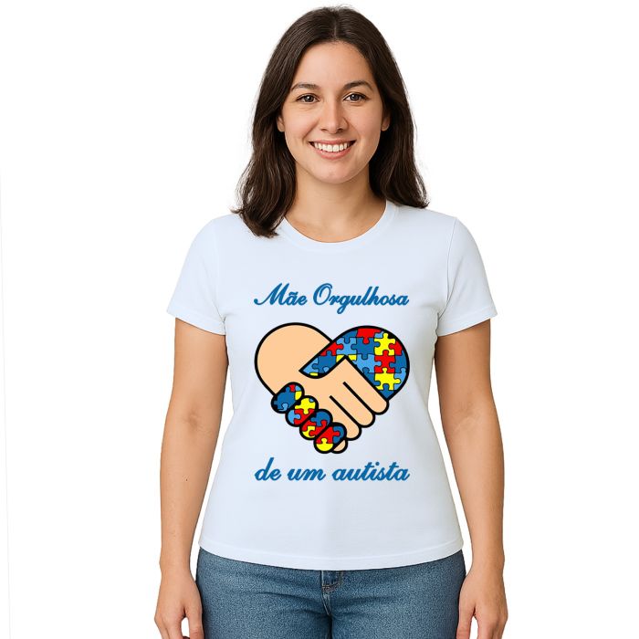 Camiseta Mãe Orgulhosa Autista Autismo Personalizada
