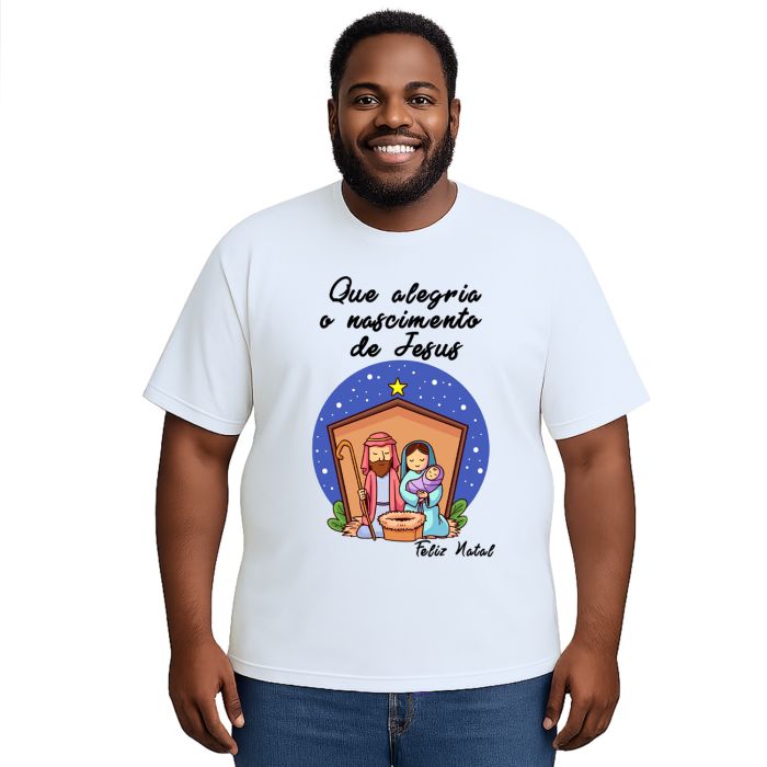 Camiseta Natalina Nascimento de Jesus Personalizada