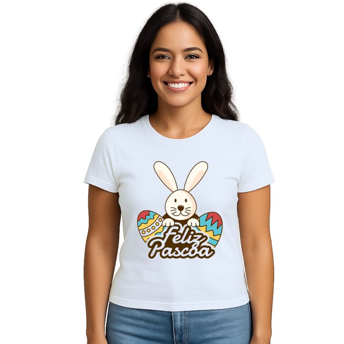 Camiseta Feliz Páscoa Ovos Estampa Personalizada