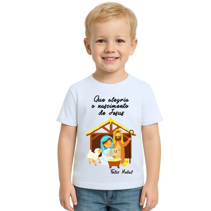 Camiseta Natalina Presépio Natal Estampa Personalizada