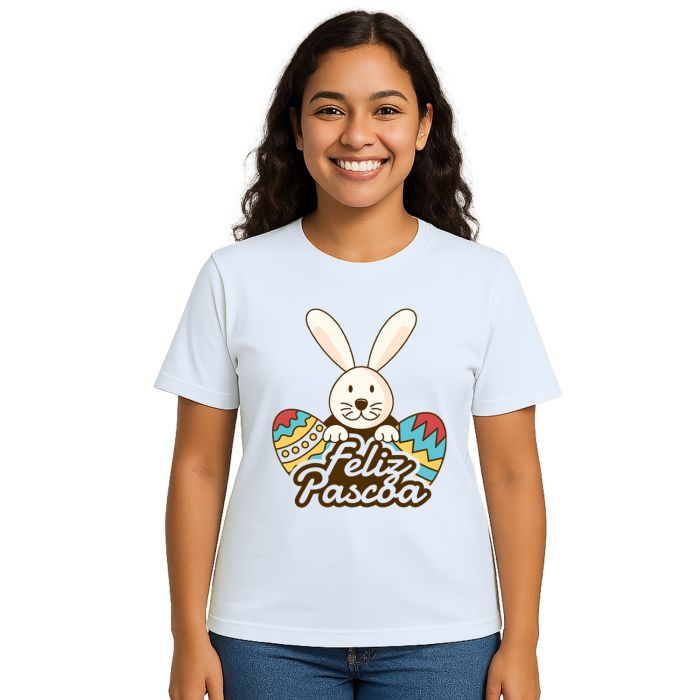 Camiseta Feliz Páscoa Ovos Estampa Personalizada