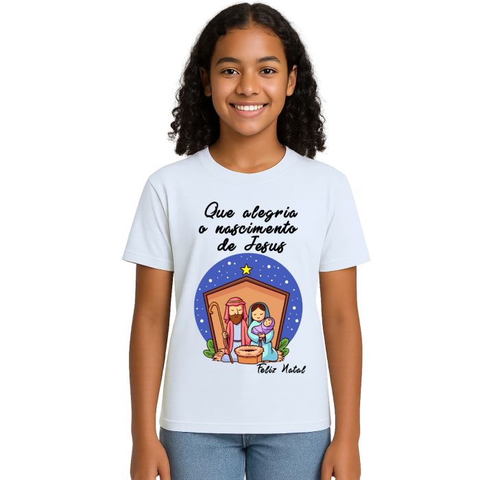 Camiseta Natalina Nascimento de Jesus Personalizada