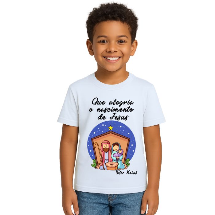 Camiseta Natalina Nascimento de Jesus Personalizada